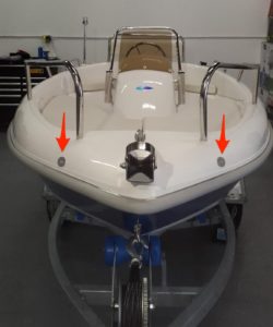 small boat with led marine nav light