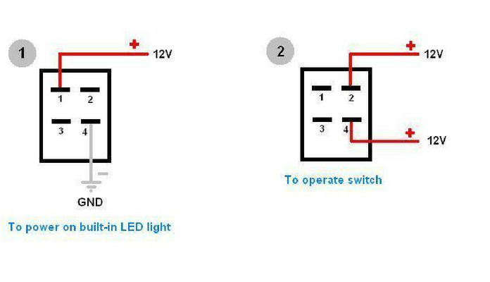 How To Wire 4 Pin Led Switch 4 Pin Led Switch Wiring