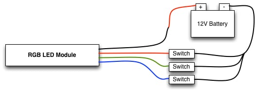 RGB LED Module Wiring to battery