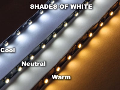 Ribbon LED Strips Shades of White Warm Cool Neutral