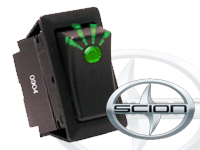 SCION tC, xB, xA OEM LED ROCKER SWITCH - GREEN