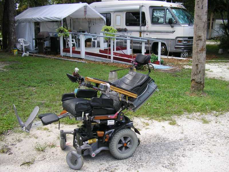 Its a quiet wheelchair by day.