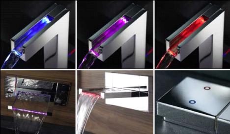 Colored Superflux LEDs used in a faucet project.