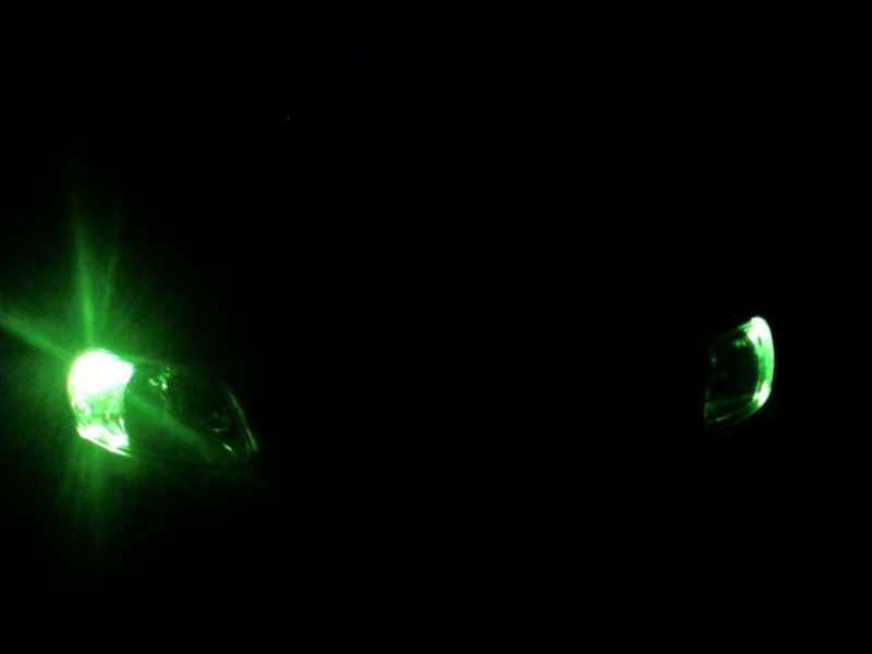 two green superfluxes in each headlight in my van