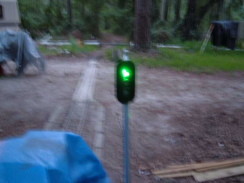 Using the prewired 4 chip LED\'s for our ridable size railroad signals. The lights were actually so bright, that we run them on 6 volts. They work great and stay cold. This is the green....