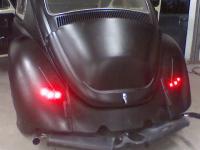 Tail/running lights  3 red supers on each side.  Blinkers also supers, but amber and located at top of brake light stripe (flexible LED strip, Red, 8.5 inch) but not \"on in pic