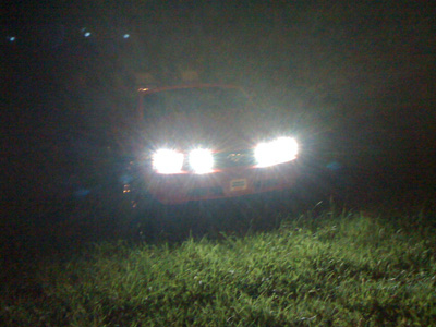 Four Superflux LEDs in Power Wheels Mustang, wired in series.