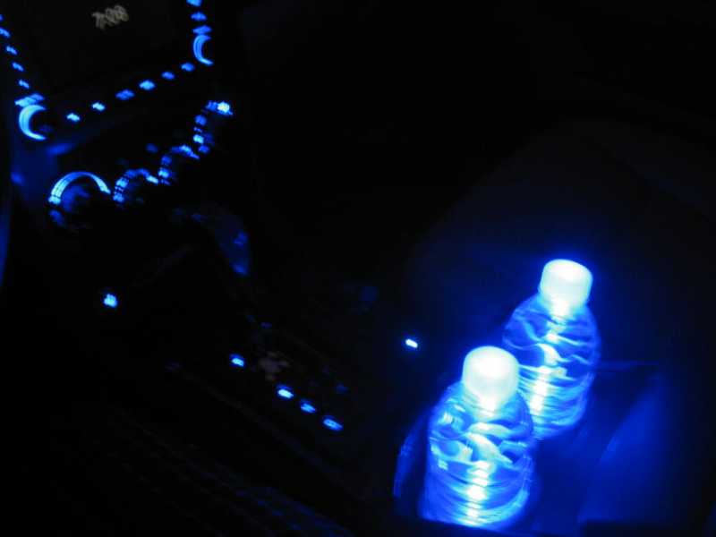 Prewired superflux LED install in Dodge Charger cupholders.