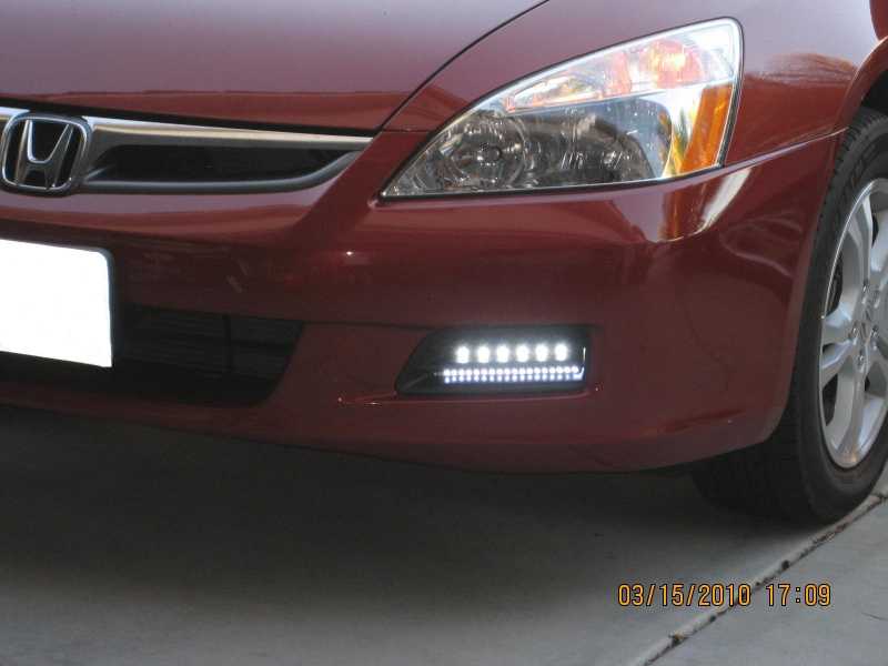 07 Accord foglights mod using pre-wired superflux 4-chip and flexible led strips