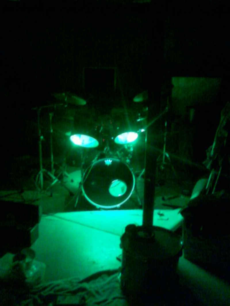 One Prewired Surface mount in every inside every drum and a 1 foot thin strip around to top of the base drum head