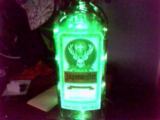 3 Superflux LEDs in a jager bottle.