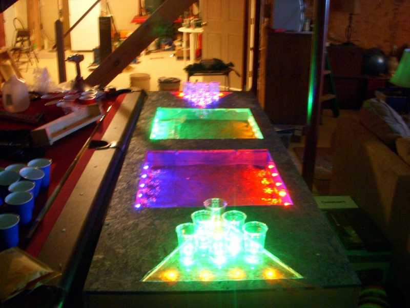 40 superflux 4 chip leds in a custom beerpong table,,,