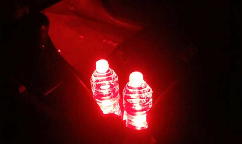 9" tri chip led bars above the feet and 1 prewired led surface mount per cupholder.... BRIGHT!