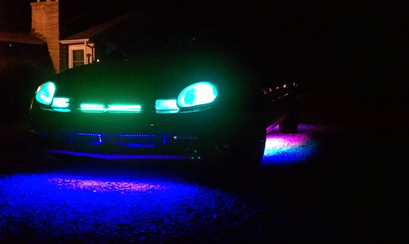 RGB Surface mounts in the headlights