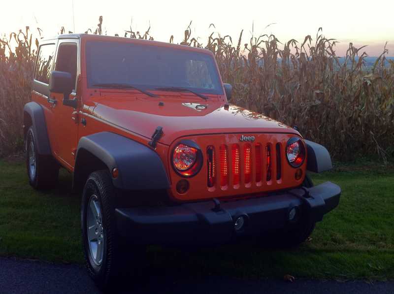 I installed them on my BRAND NEW 2012 Jeep Wrangler. My Jeep is pumpkin orange. (The factory calls it "Orange Crush" but it looks like a pumpkin.) I used 2-20"  Surface mount LED Light bars behind the grill (one yellow and one red) to give the grill a orange glow. I also installed 4- Superflux 4-Chip LED's behind my eyebrow kits. They make the headlights glow! At night my Jeep looks like a rolling Jack'O'Lantern!
