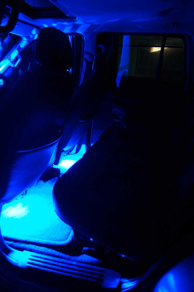 One surface mount 5050 LED under each seat