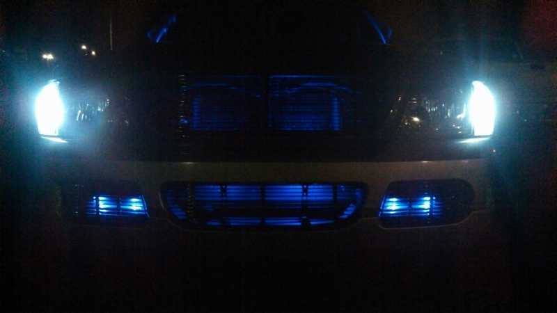 2 surface mount 5050 LED in the upper grill and fog light areas and 1 in the middle grill