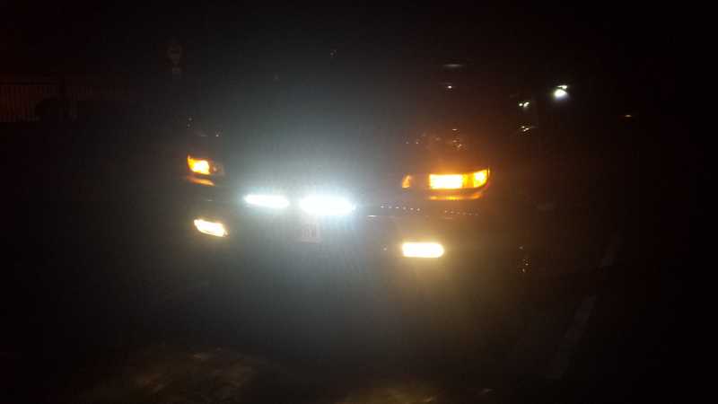 12 superflux LEDs light bar on 02 Silverado, really hard to get a good picture but looks awesome and are very bright! Looks like a space ship with all the lights on! Ridiculous 