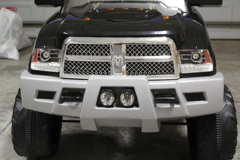 My son's RAM 3500 Powerwheel with 4 superflux LED's