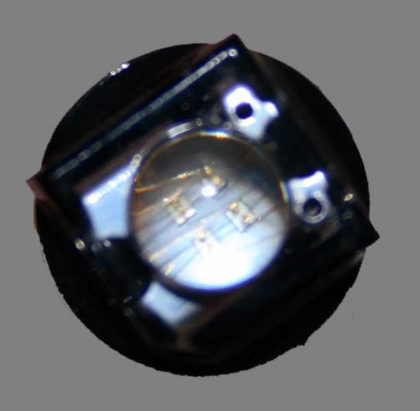 up close and personal of a prewired Oznium SuperFlux LED