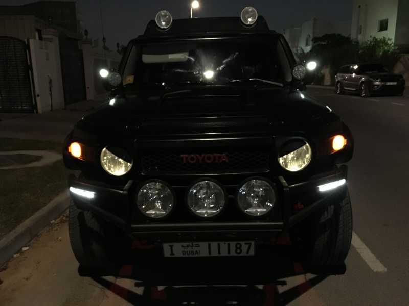 Warm white 5050 LED  installed under my FJ cruiser headlight